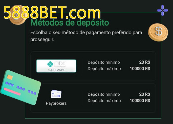 O cassino 5888BET.combet oferece uma grande variedade de métodos de pagamento